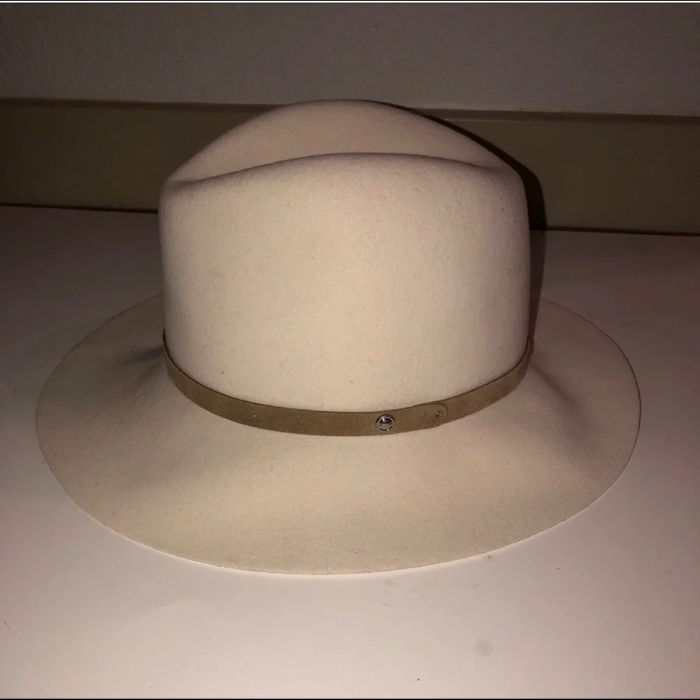 Rag & Bone floppy brim off white wool hat S